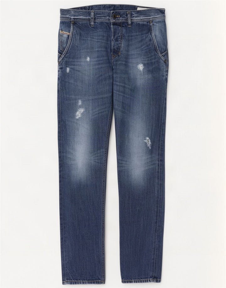 Diesel Damen Kakee Distressed Carrot Slim Jeans W29 L32 Blaue Baumwolle