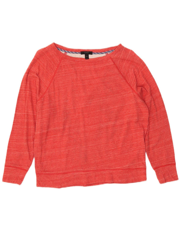 J. CREW Womens Oversized Sweatshirt Jumper UK 2 2XS Red Striped Cotton
