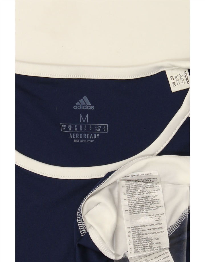 Adidas Herren Aeroready T-Shirt Top Medium Marineblau Colourblock Polyester