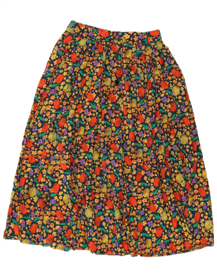 Vintage Damen A-Linienrock mit hoher Taille IT 44 Medium W25 Mehrfarbig