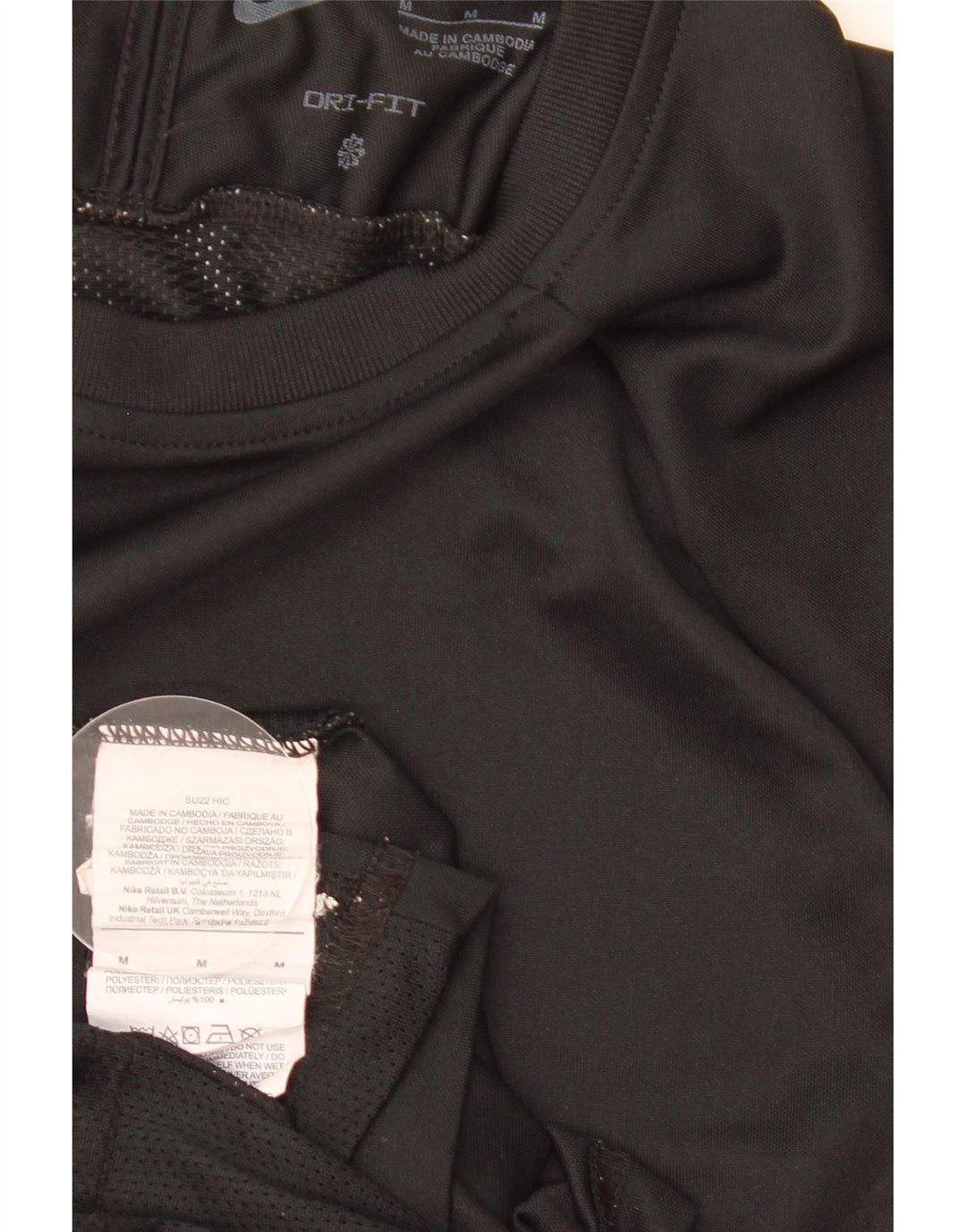 Nike Herren Dri Fit T-Shirt Top Mittelschwarzes Colourblock-Polyester