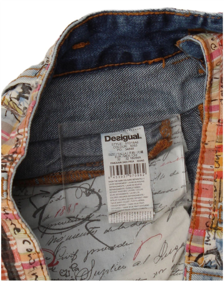 Desigual Herren Straight Jeans W32 L30 Blaue Baumwolle