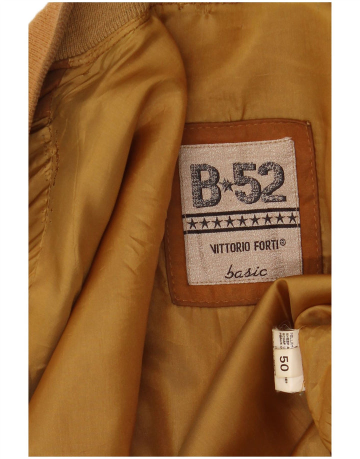 Vittorio Forti Herren-Bomberjacke aus Wildleder, IT 50, großes beiges Leder