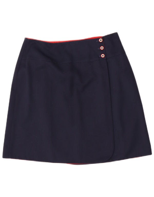 Vintage Damen Wende-Wickelrock Medium W30 Marineblau