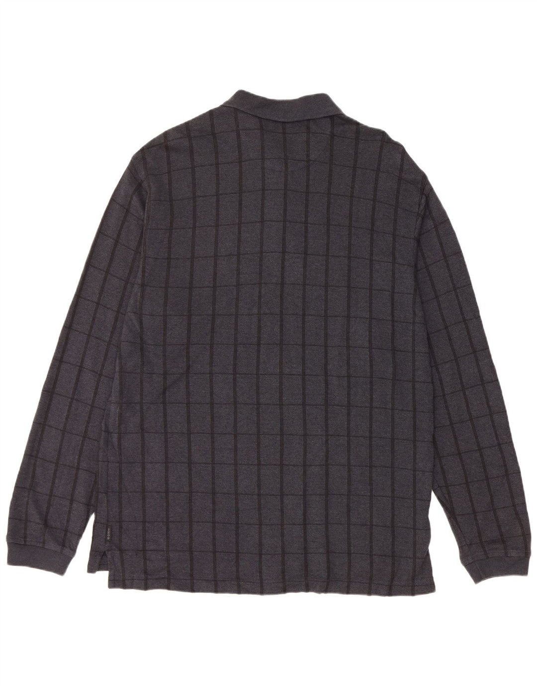 IZOD Herren-Langarm-Poloshirt, groß, grau kariert, Baumwolle