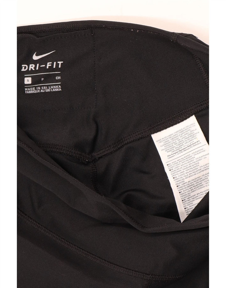Nike Damen Dri Fit Graphic Leggings UK 10 Small Schwarz Polyester