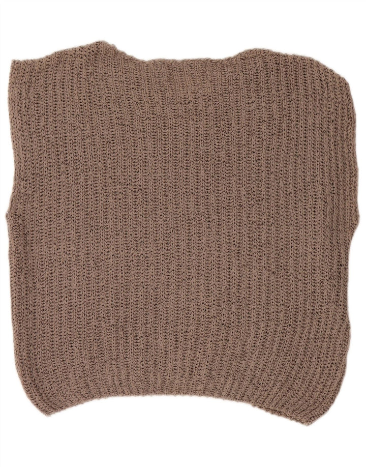 Zara Damen Übergroßes Weste-Tanktop UK 10 Small Beige