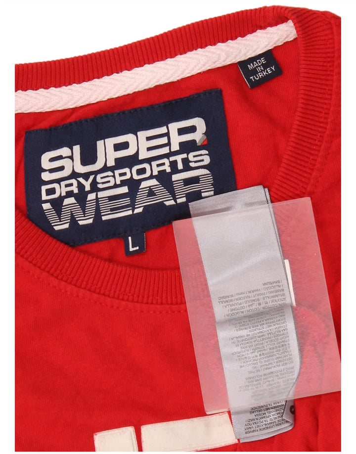 Superdry Herren-T-Shirt mit Grafik, Größe L, aus roter Baumwolle