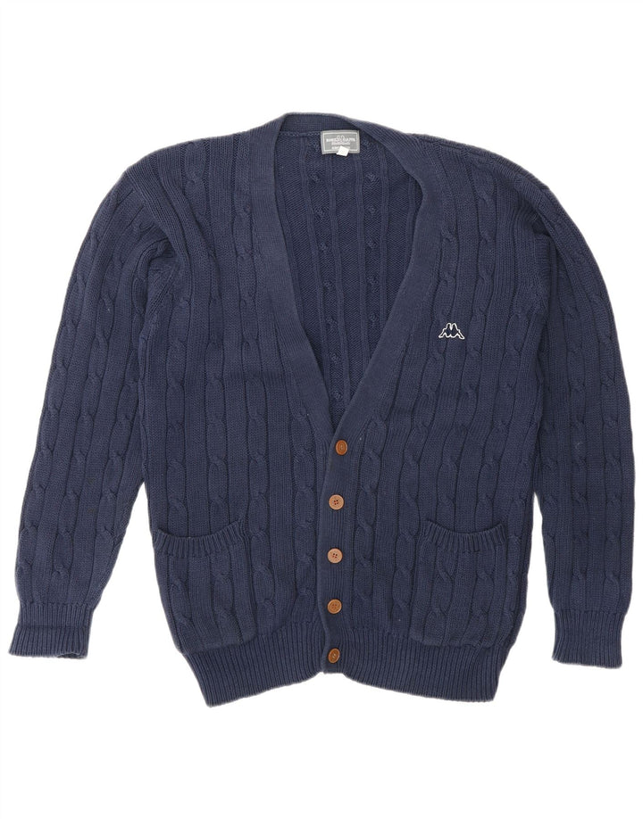 Kappa Herren-Cardigan-Pullover aus Baumwolle in mittlerem Marineblau