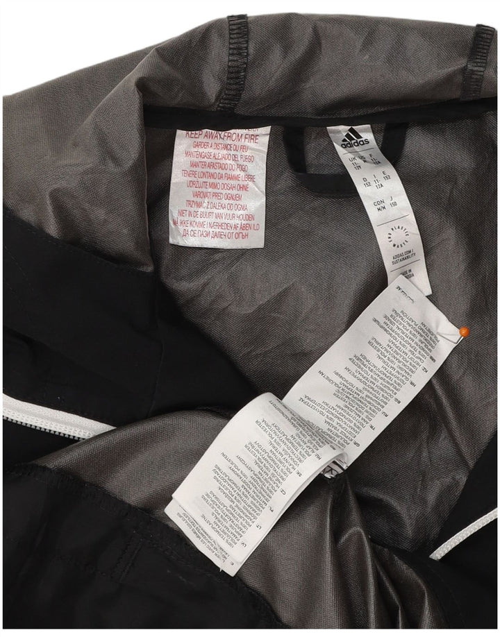 ADIDAS Jungen Ancona Graphic Kapuzen-Regenjacke 11–12 Jahre, schwarzes Polyester