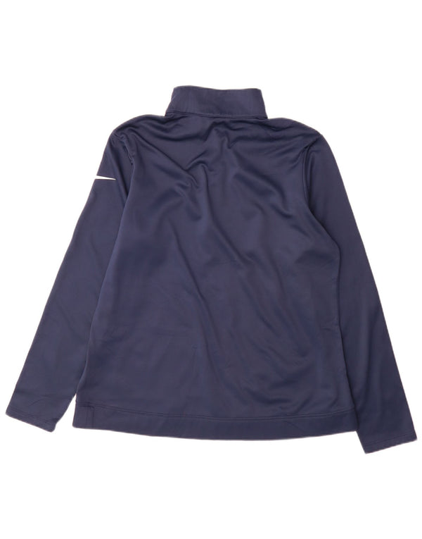 Nike Damen Dri Fit Zip Neck Sweatshirt Pullover UK 16 Large Marineblau