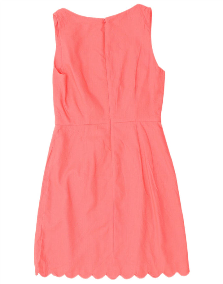 J. CREW Damen Ärmelloses A-Linien-Kleid US 6 Mittelrosa Baumwolle