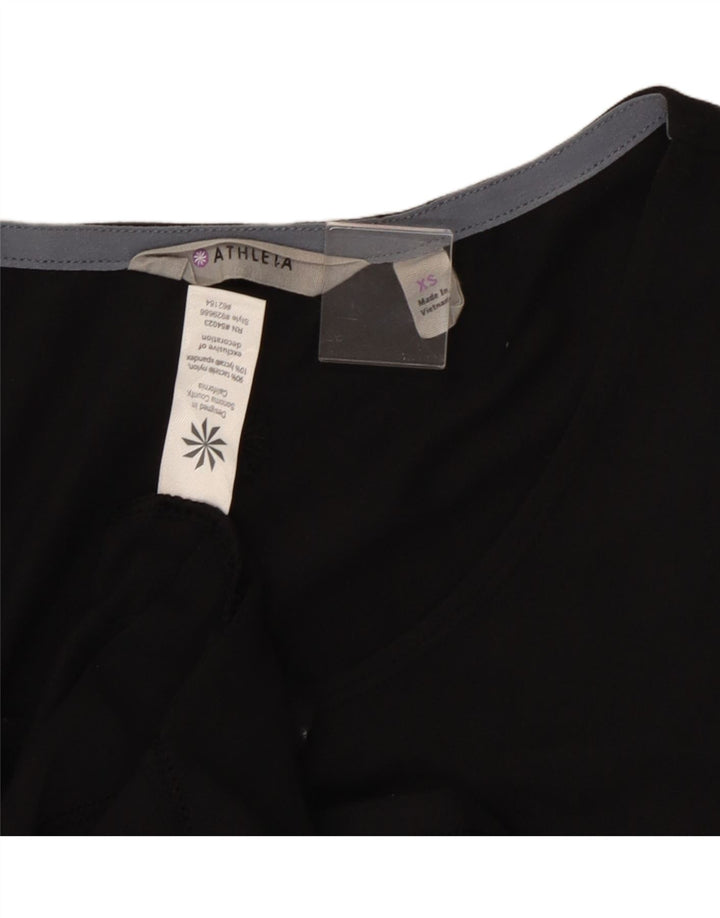 Athleta Damen Asymmetrisches Kleid UK 6 XS Schwarzes Nylon