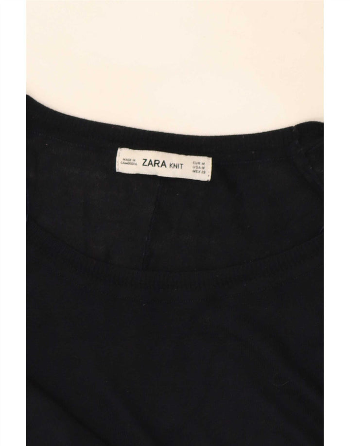 Zara Damen-Pullover mit U-Boot-Ausschnitt, Gr. 14, mittleres Marineblau
