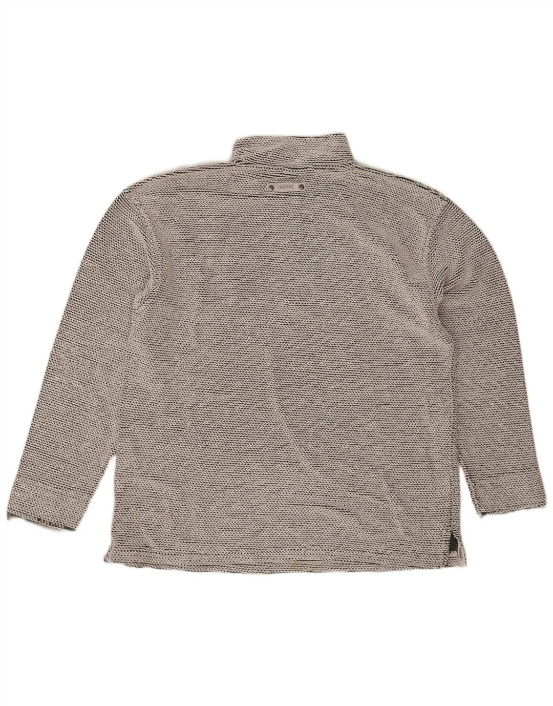 Weird Fish Herren-Sweatshirt mit Reißverschluss am Hals, mittelgraue Baumwolle