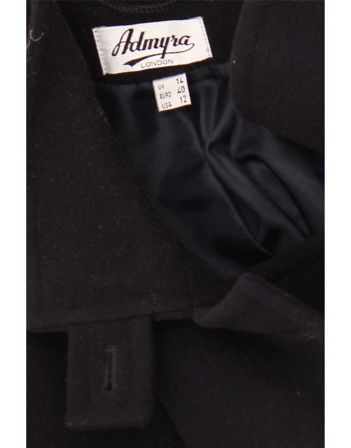 Admyra Damen Zweireihiger Mantel UK 14 Große marineblaue Wolle