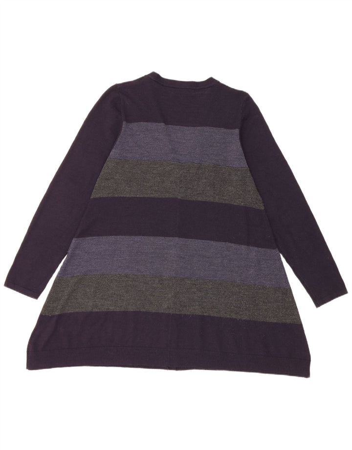 Marks & Spencer Damen-Cardigan-Pullover UK 14 Mittelmarineblau gestreift