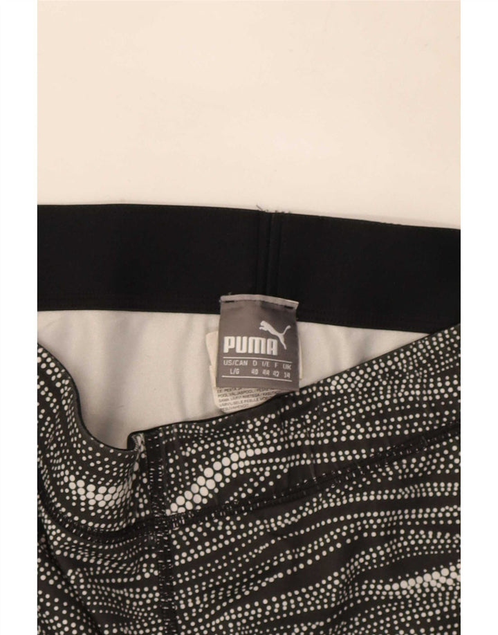 Puma Damen Capri-Leggings UK 14 Mittelschwarz gestreift Polyester