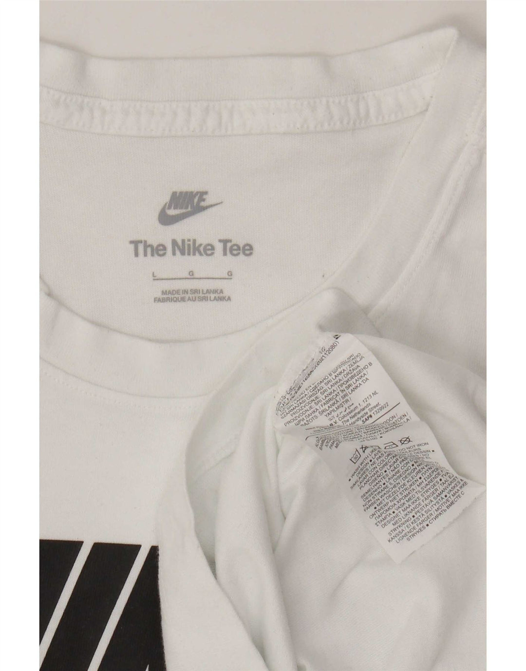 Nike Herren-T-Shirt mit Grafik, Größe L, aus weißer Baumwolle