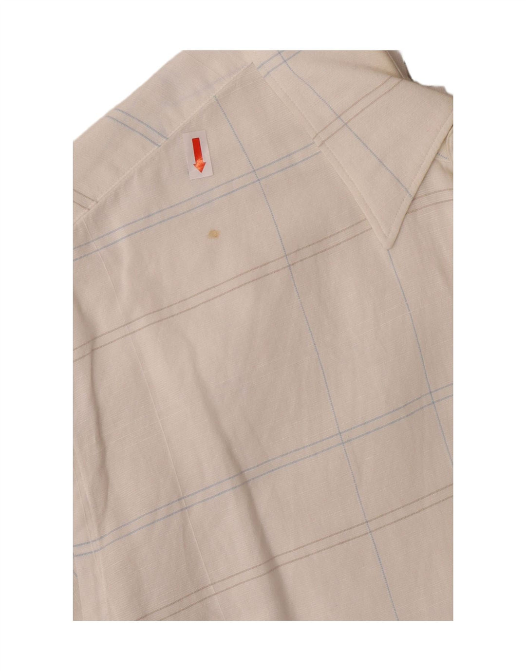 Trussardi Herren-Hemd mit Karomuster, mittelgroß, cremefarben, kariert, Baumwolle