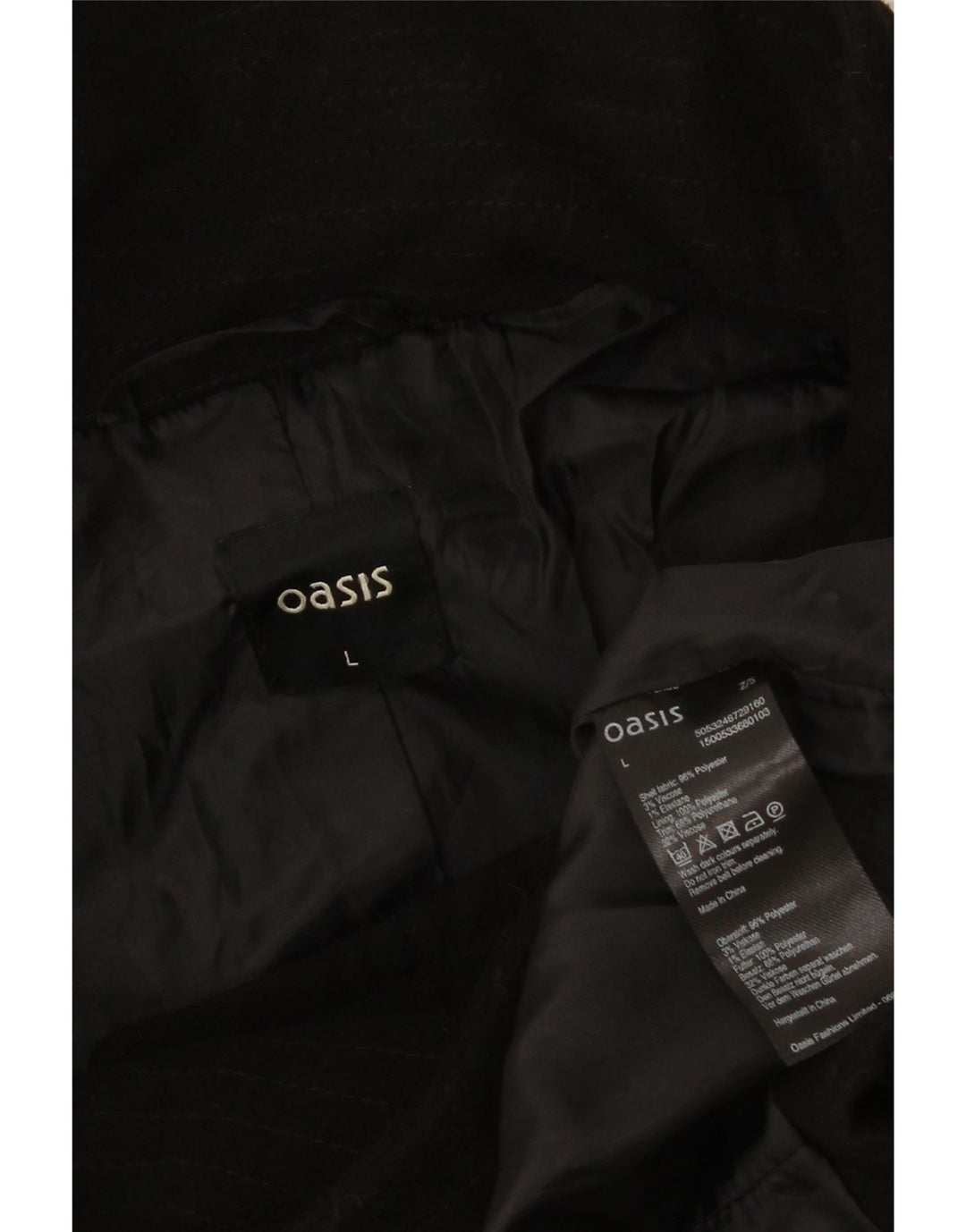 Oasis Damenmantel UK 16 Large Schwarz Polyester