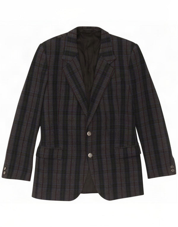 Marzotto Herren 2-Knopf-Blazerjacke UK 38 Mittelgrau kariert
