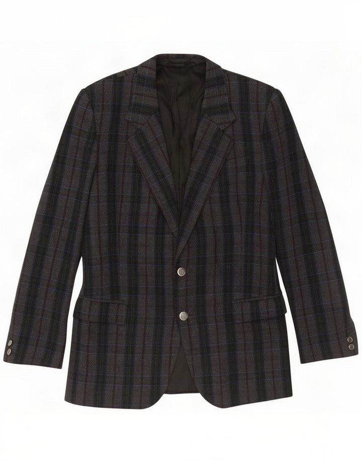 Marzotto Herren 2-Knopf-Blazerjacke UK 38 Mittelgrau kariert