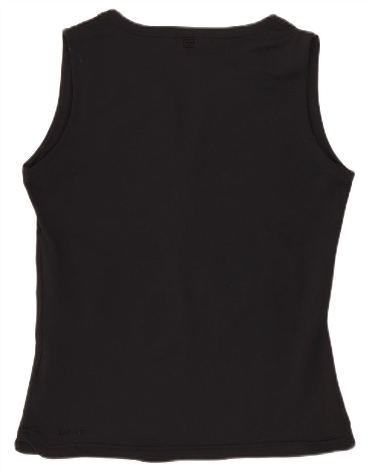 Nike Damen Dri Fit Crop Vest Top UK 10/12 Mittelschwarz gestreift Polyester