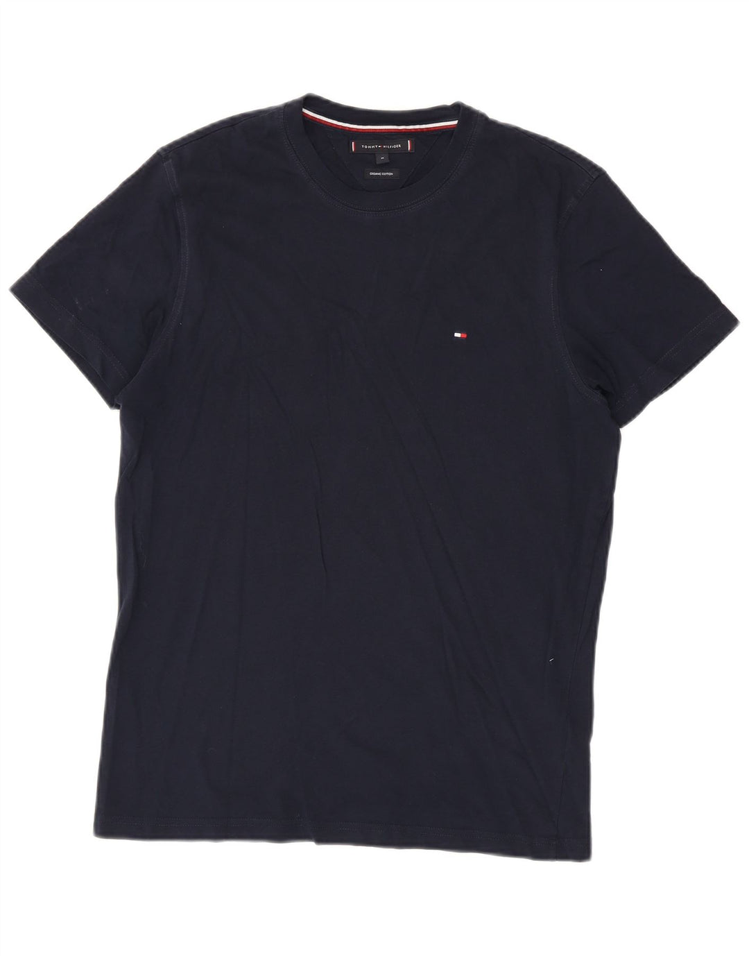 Tommy Hilfiger Herren-T-Shirt-Oberteil aus Baumwolle in mittlerem Marineblau