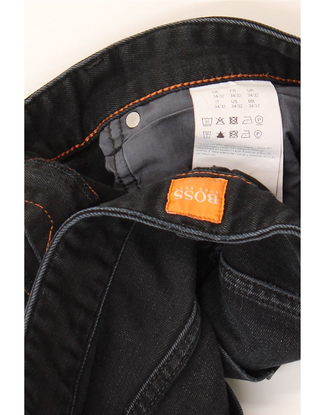 Hugo Boss Herren Slim Jeans W34 L32 Schwarze Baumwolle
