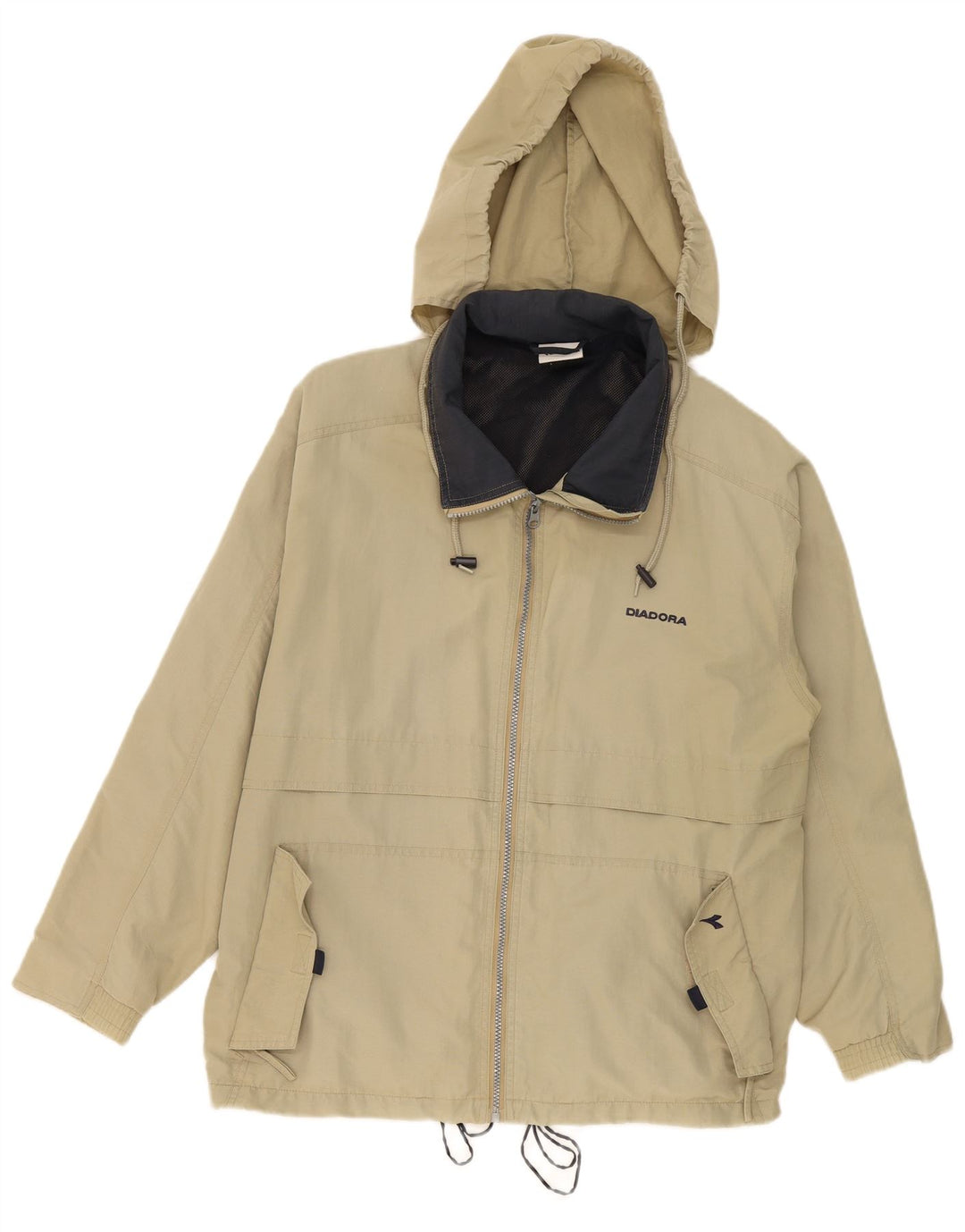 Diadora Herren-Regenjacke mit Kapuze, Größe 40, Khaki