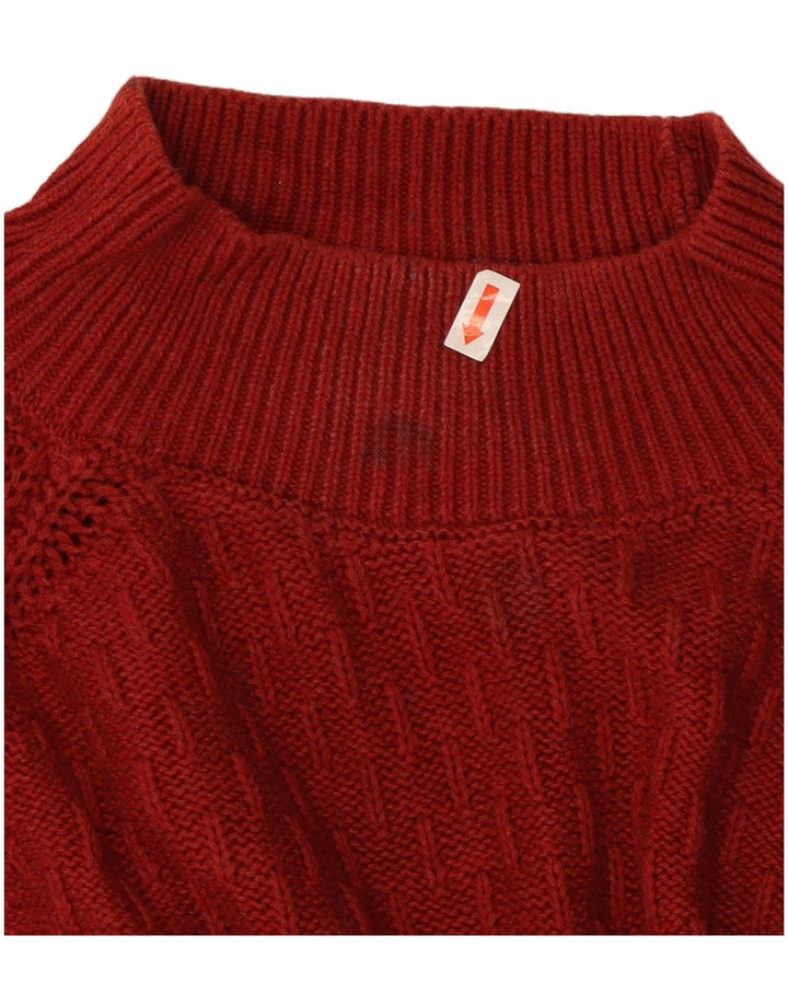 Fat Face Damen-Pullover mit Rollkragen, lockere Passform, Gr. 12, Mittelrot
