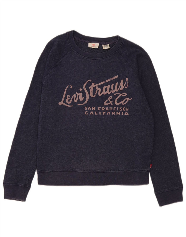 Levi's Damen-Pullover, übergroßer Crop-Sweatshirt, Gr. 10, Marineblau