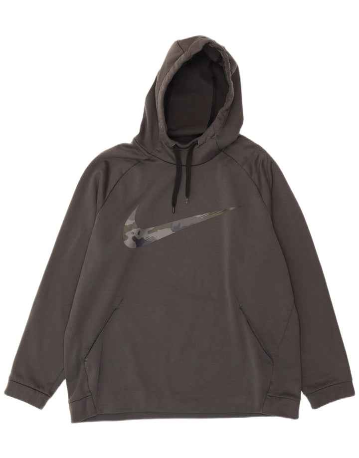 NIKE Herren Dri Fit Graphic Hoodie Pullover XL Grau Polyester