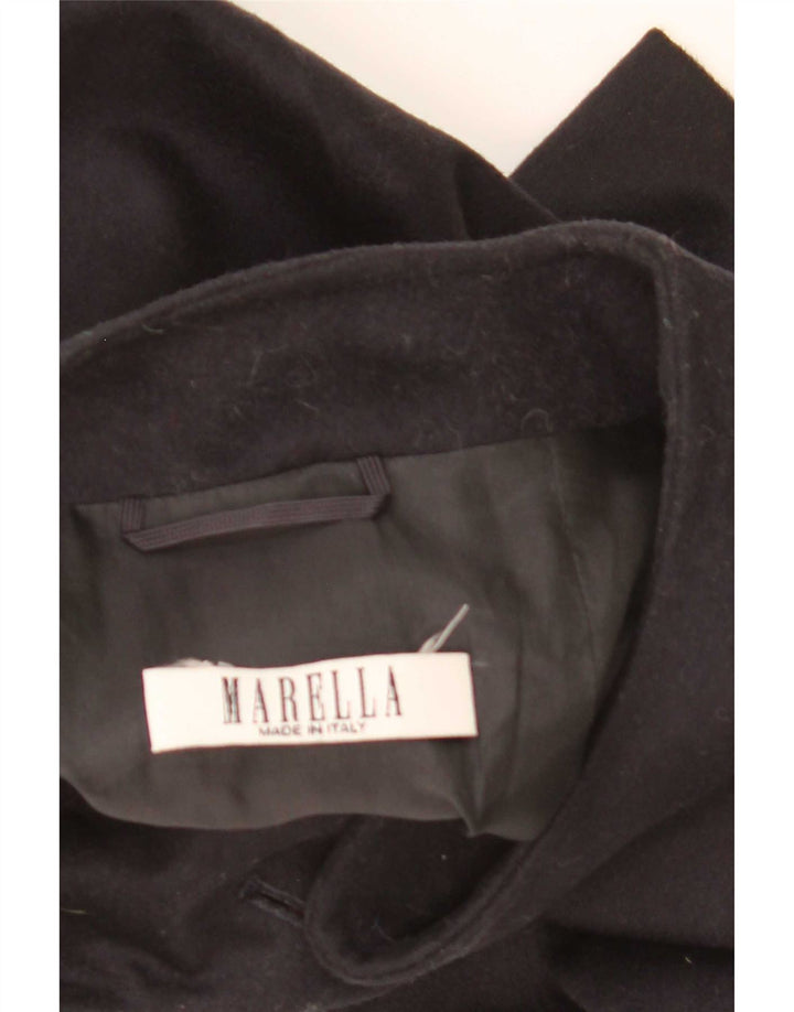 Marella Damen 4-Knopf-Blazerjacke UK 16 Große marineblaue Wolle