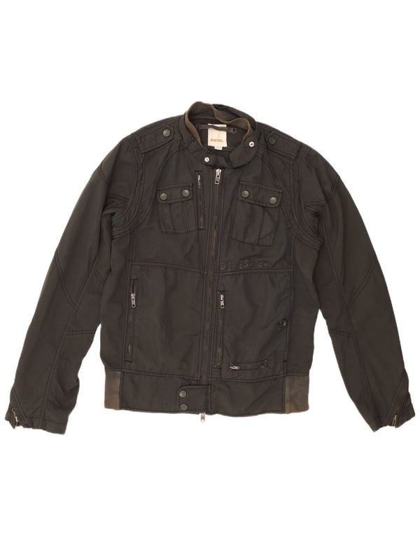 Diesel Damen Militärjacke UK 18 XL Schwarz Nylon