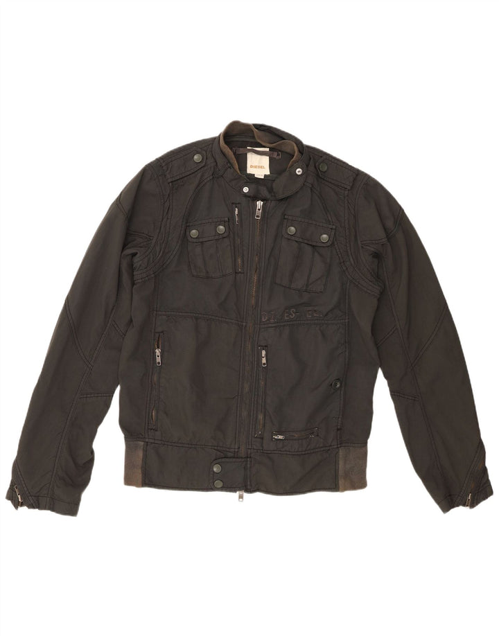 Diesel Damen Militärjacke UK 18 XL Schwarz Nylon