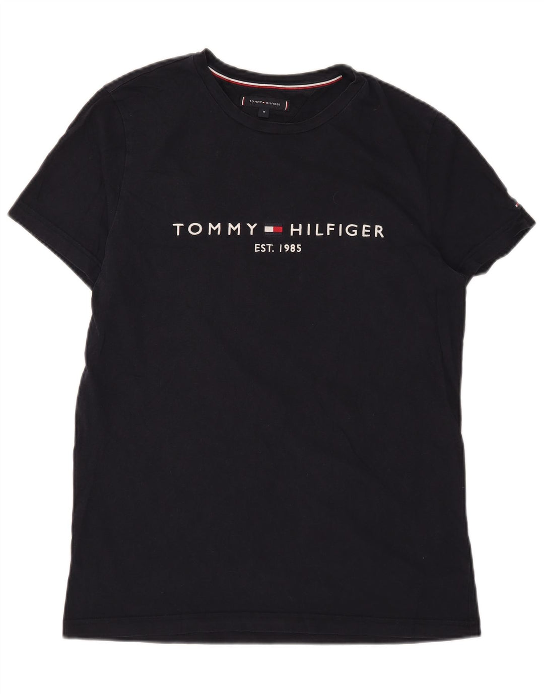 Tommy Hilfiger Herren Slim Fit Grafik-T-Shirt-Oberteil Mittelmarineblau