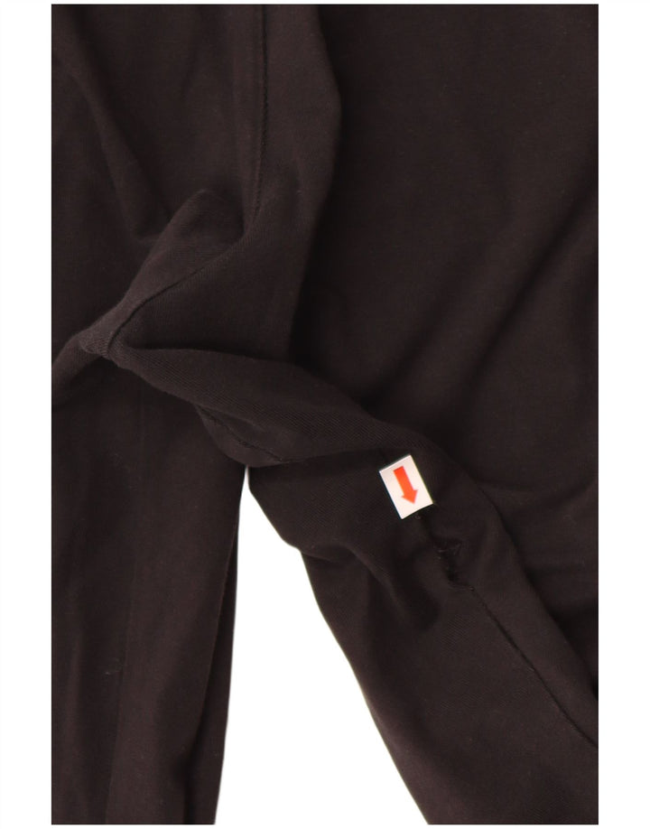 ADIDAS Damen Leggings UK 12 Medium Schwarz Baumwolle