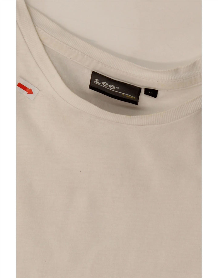 LEE Mens T-Shirt Top Medium White Vintage Lee and Second-Hand Lee from Messina Hembry 