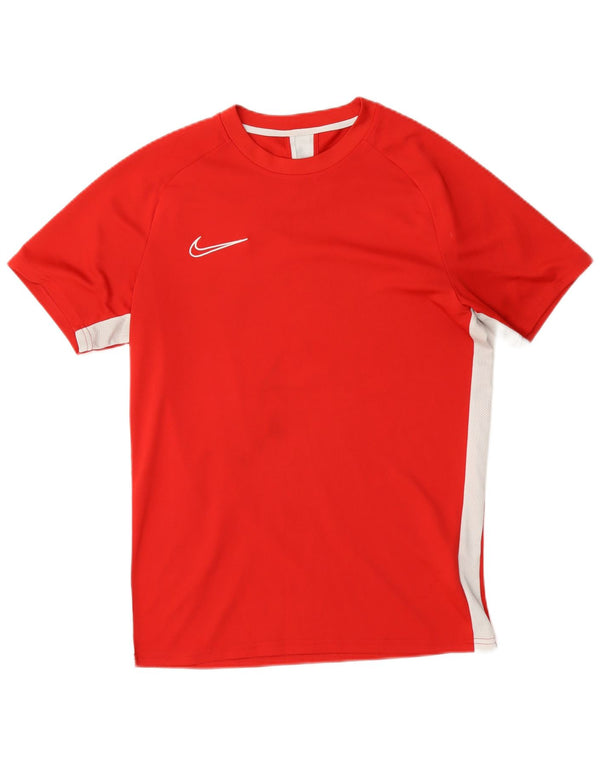 Nike Herren Dri Fit T-Shirt-Oberteil Mittelrotes Farbblock-Polyester