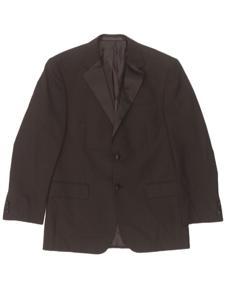Marks & Spencer Herren-Blazer mit 2 Knöpfen, UK 38, Mittelschwarz, Polyester