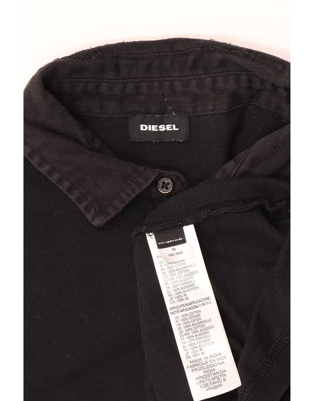 Diesel Herren-Poloshirt aus mittelschwarzer Baumwolle