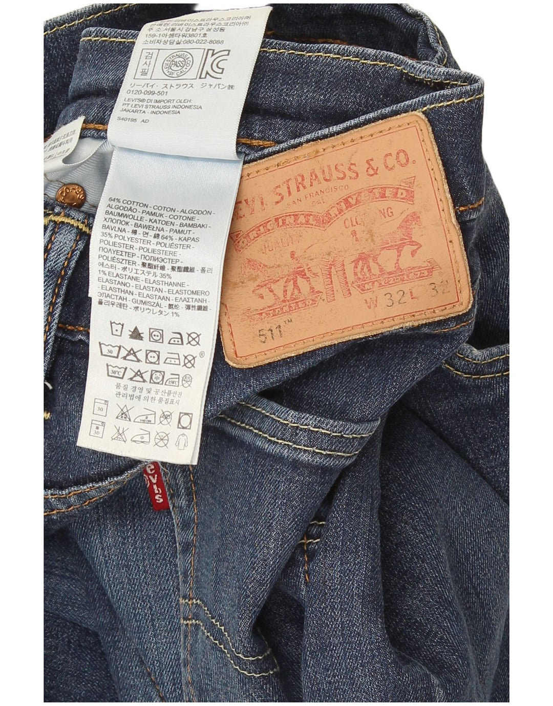 Levi's Herren 511 Slim Jeans W32 L32 Marineblau Baumwolle