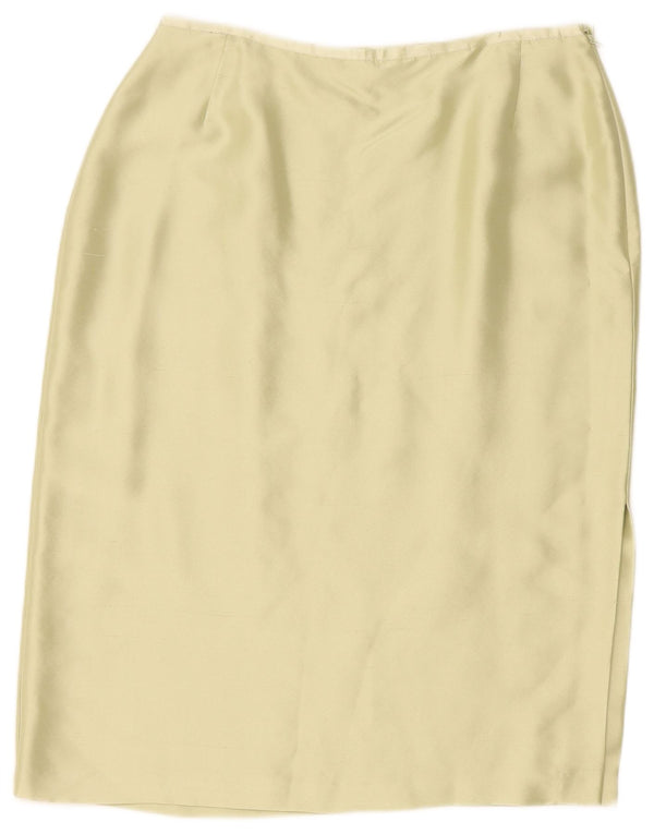 Gerader Damenrock von Marks & Spencer UK 14 Medium W30 L27 Grüne Seide