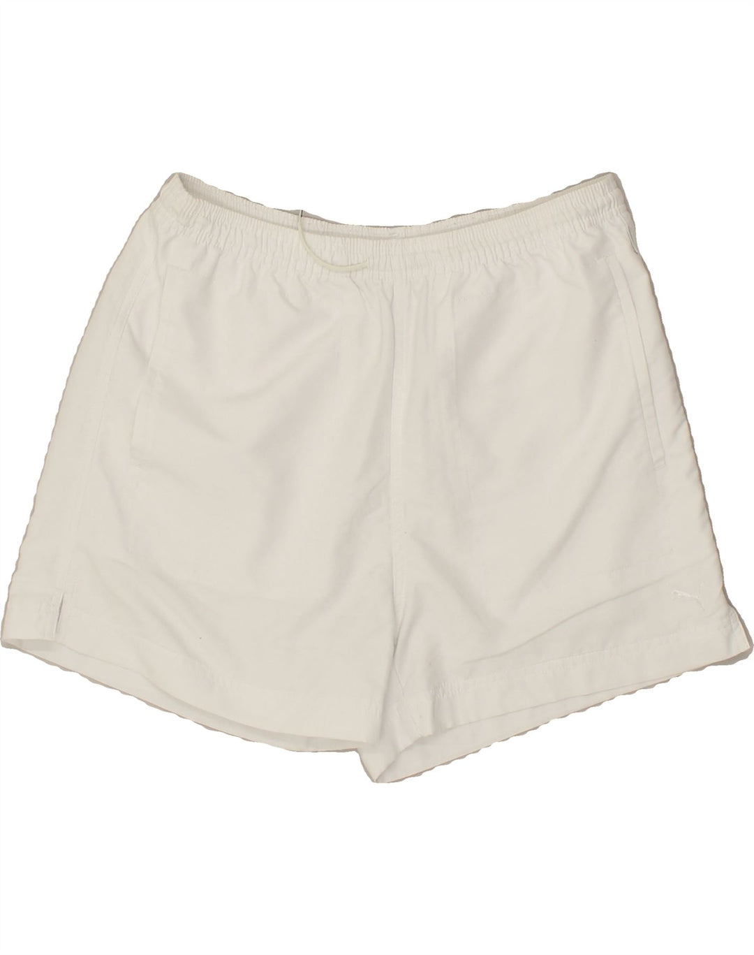 PUMA Womens Sport Shorts UK 14 Medium White Polyester Vintage Puma and Second-Hand Puma from Messina Hembry 