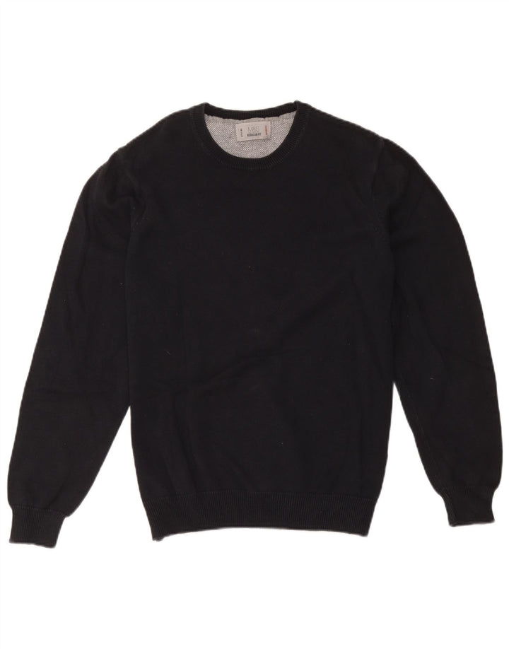 Marks & Spencer Herren-Pullover mit Rundhalsausschnitt, reguläre Passform, mittelschwarz