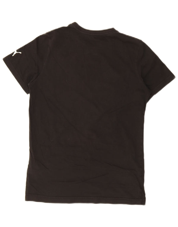 Puma Boys Graphic T-Shirt Top 13-14 Years Black Cotton