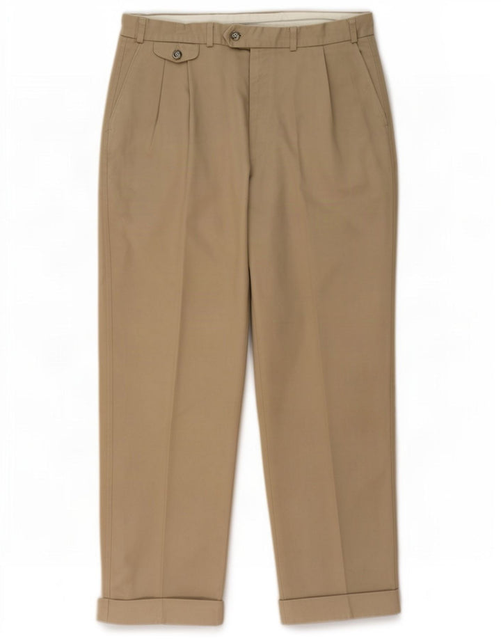 Marks & Spencer Herren St. Michael Pegged Anzughose W38 L31 Beige Baumwolle
