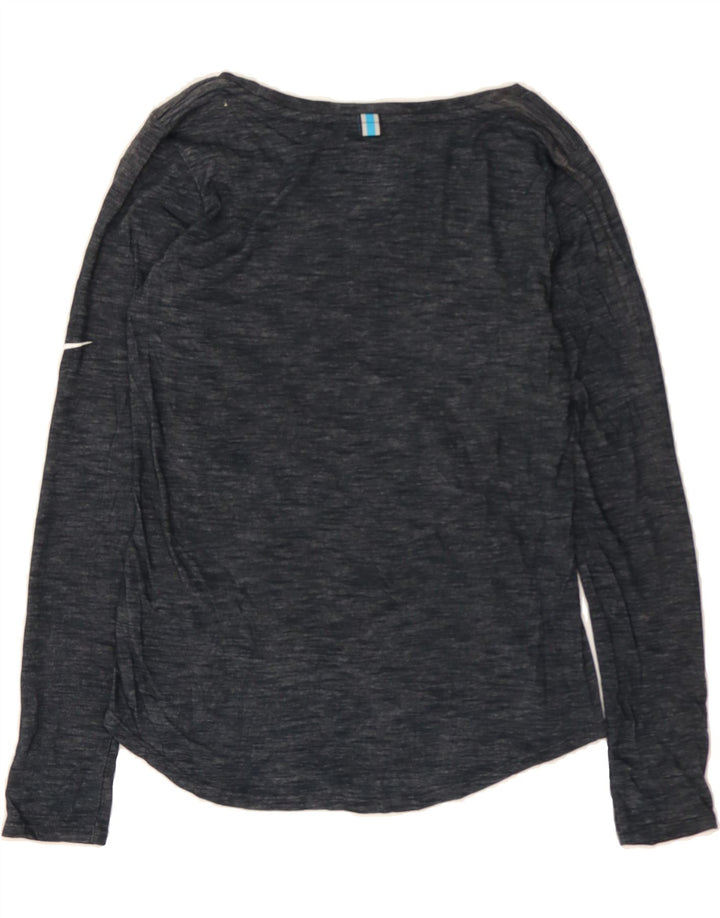 NIKE Womens Graphic Top Long Sleeve UK 10 Small Navy Blue Vintage Nike and Second-Hand Nike from Messina Hembry 